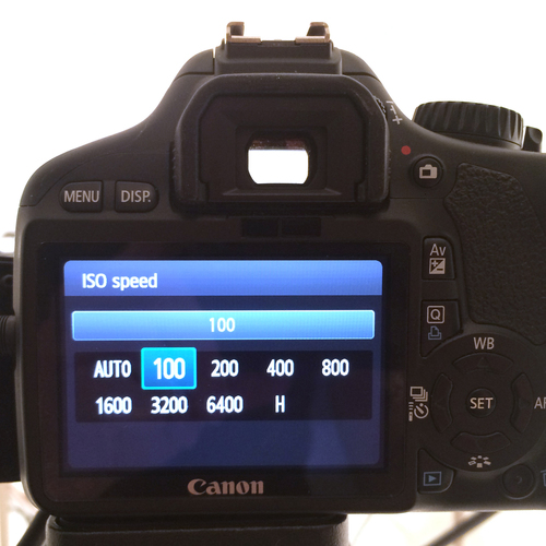 Set the “ISO” of your camera to 100