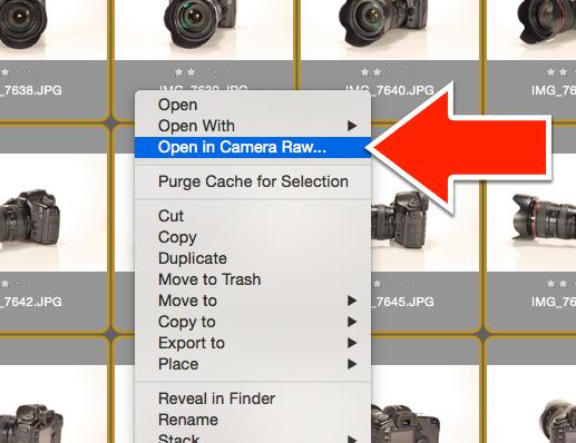 Open in Camera Raw…