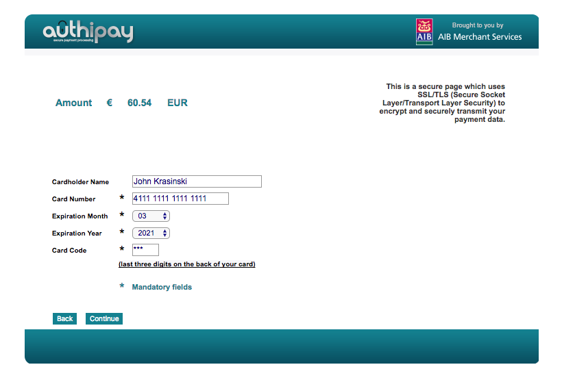 Payment processing via AuthiPay