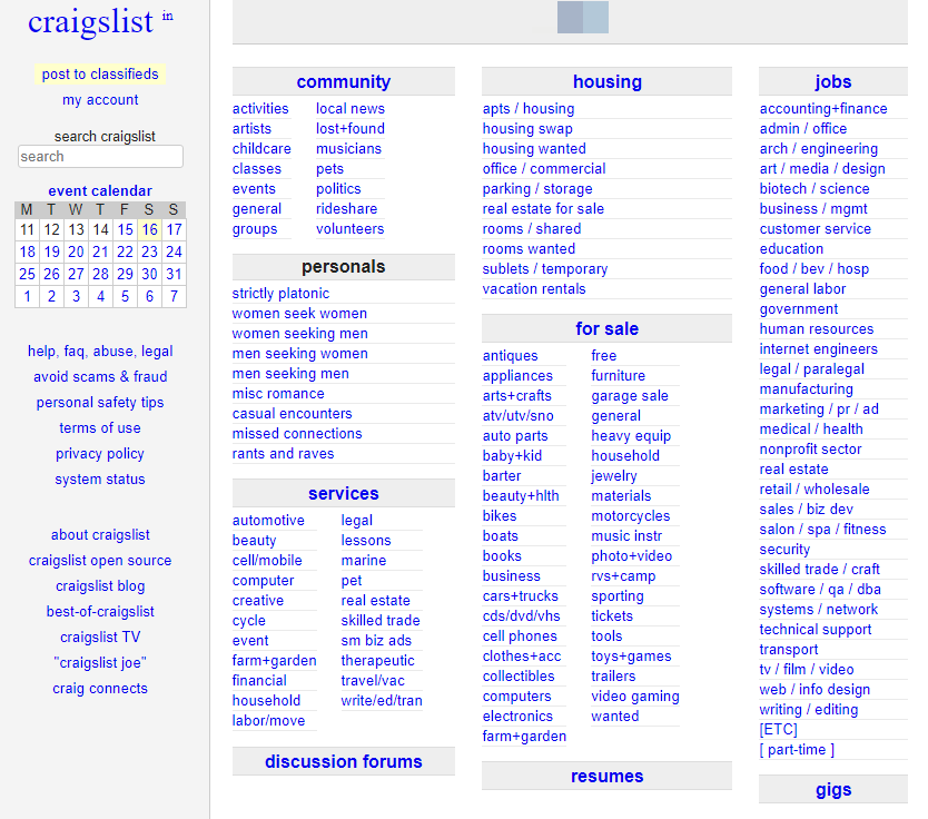 Craigslist het grote publiek