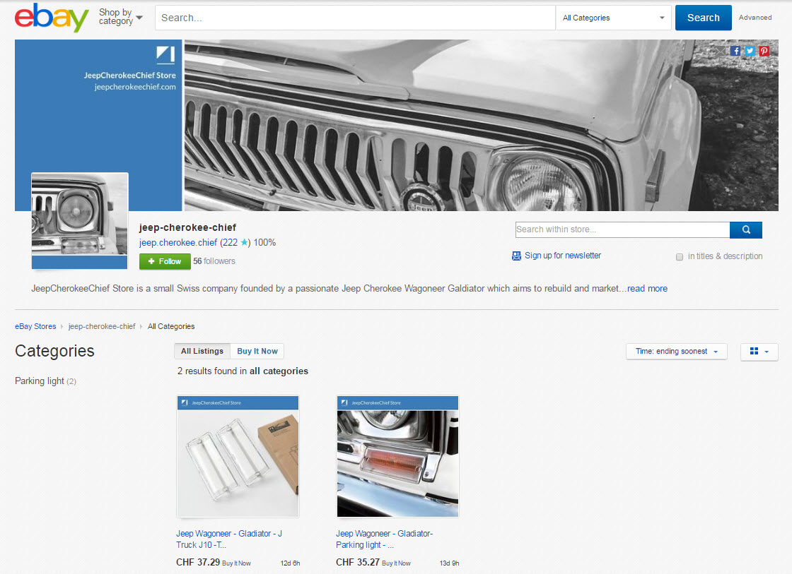 Jeep Cherokee op ebay
